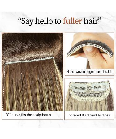 LNERATO 4 PCS Synthetic Hair Toppers for Women - Invisible Clips, Thinning Hair Solution, Hair Volume Boost - Double 4 inch and Double 8 inch Brown mix Natural Blond - Hairpieces for Daily Use - Buy Online on GoSupps.com