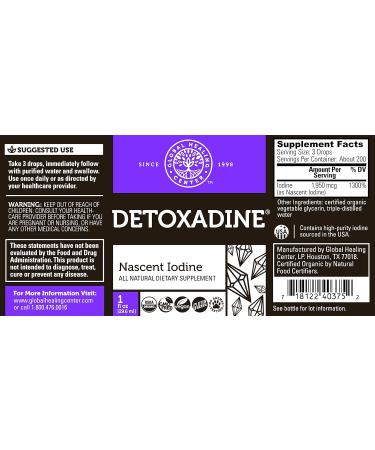 Detoxadine and Selenium Kit - Organic Liquid Iodine & Antioxidant Supplement for Thyroid Support - 1 Fl Oz & 60 Capsules - Buy Online on GoSupps.com