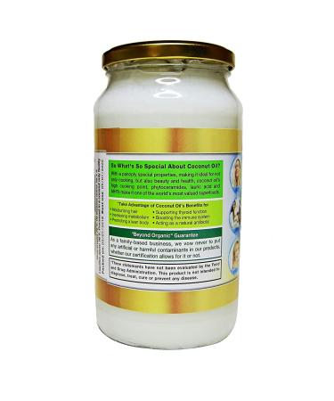 Organic Extra Virgin Coconut Oil 33.81 oz - Cold Pressed, Unrefined Superfood for Hair, Skin, Cooking - Keto & Paleo Diet Friendly - Buy Online on GoSupps.com
