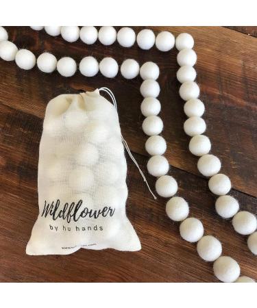 1 Inch White Felt Balls (50 Pack) - Hand Felted Wool Pom Poms for Crafts & Decor - Natural Garland & Party Decorations - Includes Muslin Bag - Buy Online on GoSupps.com