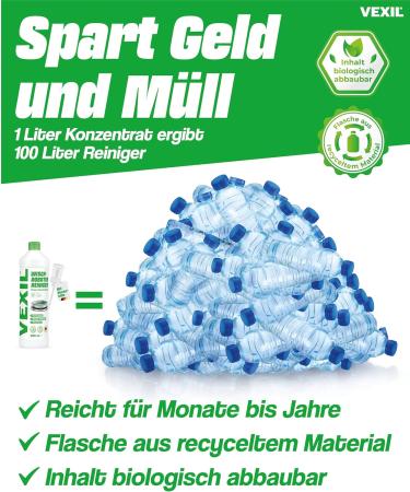 Vexil Floor Cleaner for Wiping Robots - 3x1L Power Concentrate (1:100) - Biodegradable & Strip-Free - Ideal for All Floors - Made in Germany - Buy Online on GoSupps.com