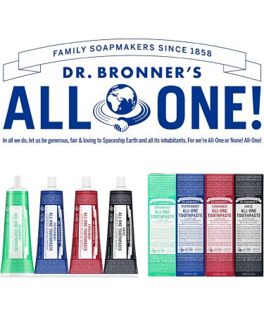 Dr. Bronner's All-One Toothpaste Spearmint 5 oz 3-Pack - Natural Oral Care Solution - Buy Online on GoSupps.com