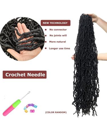 7 Packs 36 inch Goddess Locs Faux Crochet Hair for Black Women - Pre-looped Long New Locs Curly Braiding Extension - Natural Black 1B (Pack of 7) - Buy Online on GoSupps.com