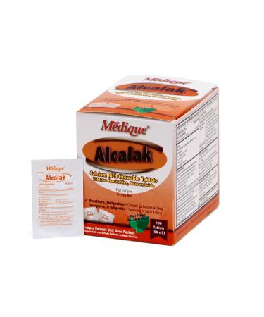 Medique Products 10133 Alcalak Sugar Free Tablets 50-Packets of 2 Chewable 100 Tablets