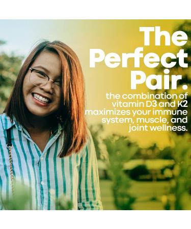 Immune System Support Vitamin K2 (MK7) + D3 5000 IU with Bioperine | 120 Vegetarian Capsules | Strong Bones & Heart Health | Tiny Easy-to-Swallow Formula - Buy Online on GoSupps.com