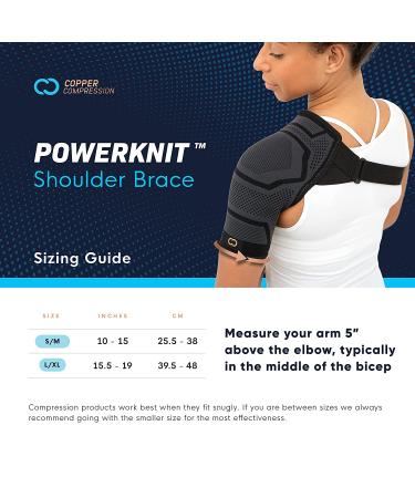 Copper Compression Shoulder Brace | PowerKnit Technology for Shoulder Pain Relief | Support Brace for Men & Women with Rotator Cuff Injuries - Large/XL - Buy Online on GoSupps.com