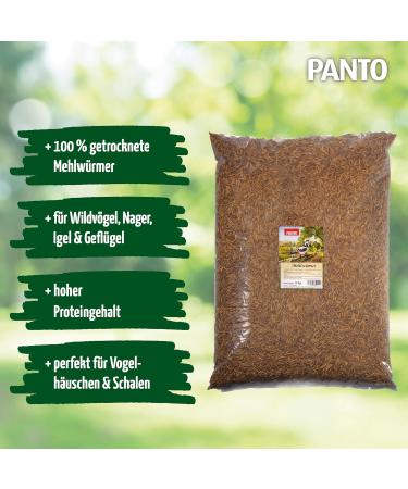 PANTO Mealworms 5 kg | Protein-Rich Wild Bird Food | Dried Mealworms for Birds Rodents Hedgehogs Poultry - Buy Online on GoSupps.com