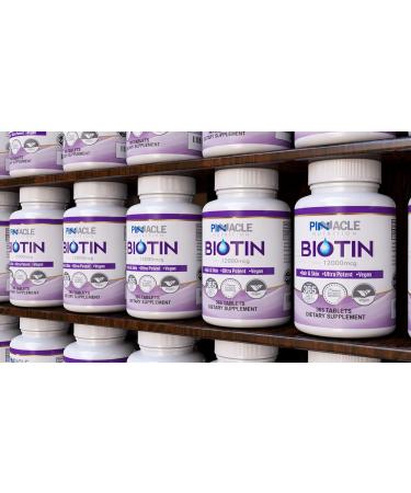 Biotin 12000mcg | 365 Tablets | UK Made | High Strength Hair, Skin & Nail Supplement - Buy Online on GoSupps.com