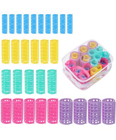 Aster 30 pieces of curlers set plastic curly winder hair rollers small hairdressing rolls self -preserved rolls without heat for diy hairdresser salon hair styling women 30 pieces - different sizes and colors