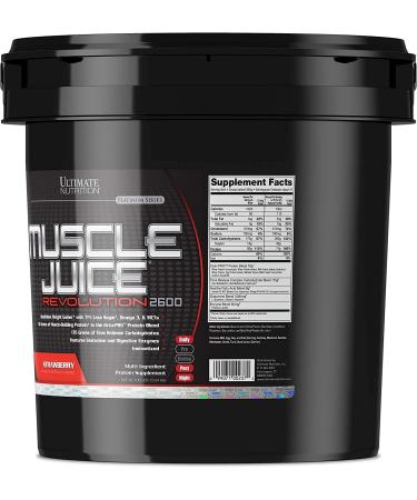 Ultimate Nutrition Muscle Juice Revolution 2600 Lean Muscle Mass Gainer Protein Powder - Strawberry 11.1 lbs - Buy Online on GoSupps.com