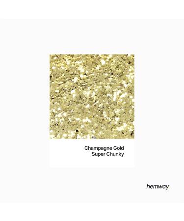 Hemway Premium Ultra Sparkle Champagne Gold Glitter - 100g Super Chunky Metallic Flake for Arts Crafts Nails Cosmetics & Festivals - Buy Online on GoSupps.com