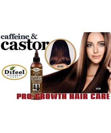 Difeel 99% Natural Premium Hair Oil - Caffeine & Castor for Fastest Hair Growth - 8 oz - Buy Online on GoSupps.com