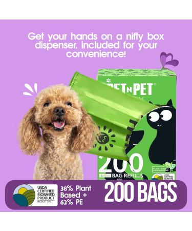 PET N PET Dog Poop Bags with Tie Handles - 200 Counts Lavender Scented - USDA Certified 38% Biobased - 8" x 15" Poo Bags Dogs - Completely Leak Proof Doggy Poop Bag Lavender Scented 1 count (Pack of 200) - Buy Online on GoSupps.com