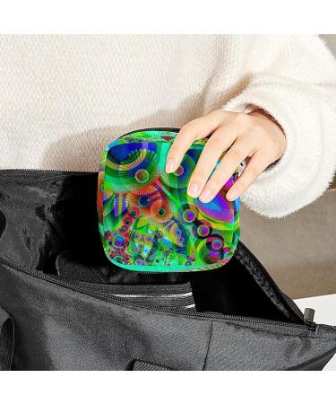 Abstract Green Geometric Art Period Bag: Sanitary Napkin & Makeup Storage Pouch - Buy Online on GoSupps.com