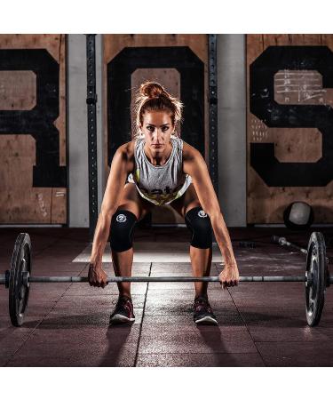 7mm Compression Knee Sleeves (1 Pair) for Squats Weightlifting - Medium Black - Men & Women - Buy Online on GoSupps.com