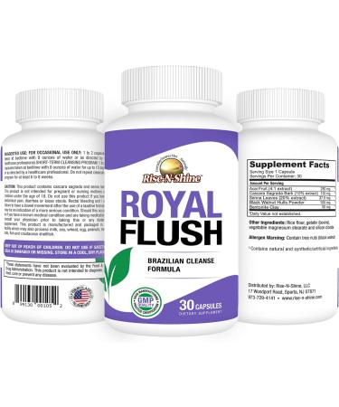 Royal Flush Colon Cleanser & Detox for Weight Loss | Healthy Digestive System with Senna Leaves, Black Walnut Hulls, Bentonite Clay | 30 Count - Buy Online on GoSupps.com