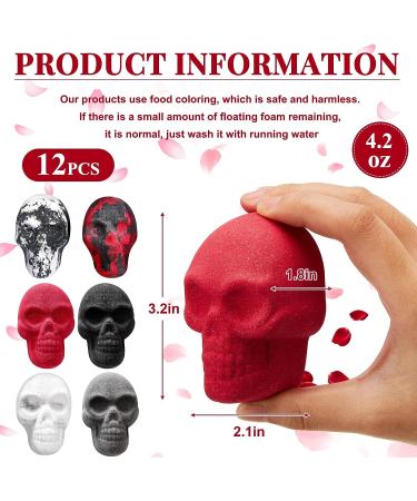 Lounsweer 12 Pcs Skull Bath Bombs Gift Set - Handmade, Goth Gifts for Women - Halloween Decor - Bubble Bathbombs in 6 Colors - Buy Online on GoSupps.com