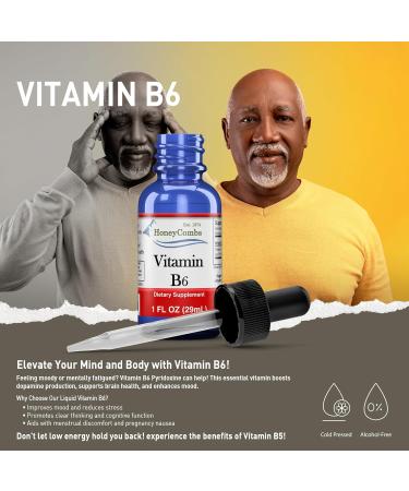 HoneyCombs Vitamin B6 & K1 Drops Liquid Pyridoxine & Vitamin K Extracts for Vegan Supports Overall Health Non-GMO Vitamin Liquid Extract 1 fl oz Each - Buy Online on GoSupps.com