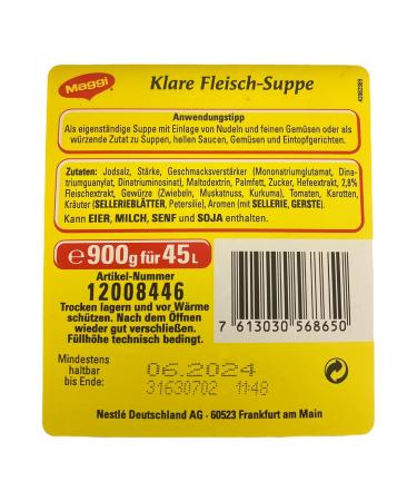 Buy Maggi Clear Meat Soup 900g & Wendlers Herb Salt 50g - International Shipping Available - Buy Online on GoSupps.com