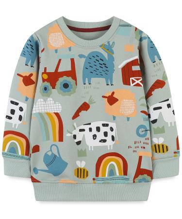 Girls Sweatshirt for Kids Cotton Top Casual Jumper Girl T Shirt Toddler Clothes Long Sleeve Pullover Age 1-12 Years 6-7 Years Green