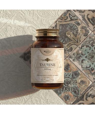 Sky Premium Life Taurine Supplement - 60 Amino Acid Food Supplements | 600mg Tablets, 2 Month Supply - Buy Online on GoSupps.com