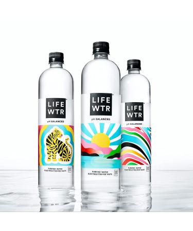 LIFEWTR Premium Purified Water 1L (Pack of 6), pH Balanced with Electrolytes - 100% Recycled Plastic Bottles - Buy Online on GoSupps.com