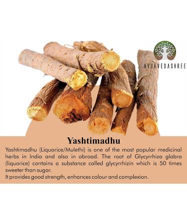 AYURVEDASHREE Yashtimadhu Powder 100 Gm - Natural Mulethi/Licorice Powder | Supports Lungs, Skin, Stomach | Vegan & Non GMO - Buy Online on GoSupps.com