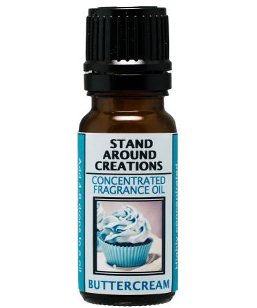 Concentrated Fragrance Oil - Buttercream : A rich blend of fresh churned butter sugar and creamy vanilla bean. Infused w/essential oils.(.33 fl.oz.)
