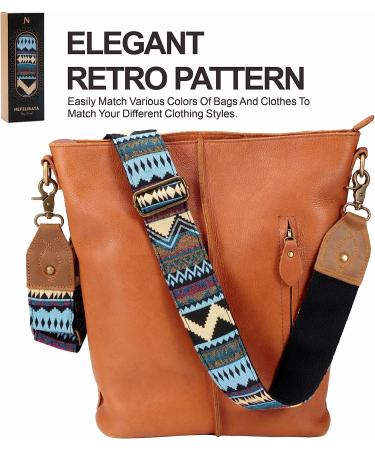 Purse Strap  2" Cowhide Head Wide Shoulder Strap Adjustable Replacement Retro Jacquard Embroidery Multi-Pattern Crossbody Bag Straps for Handbag Crossbody Bags Shoulder Bags(Retro Ethnic Green) - Buy Online on GoSupps.com