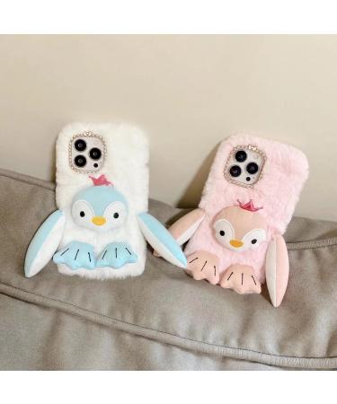 Miago 3D Fluffy Penguin Case for Xiaomi Redmi 9A | Cute Pink Silicone Protective Cover for Girls - Buy Online on GoSupps.com