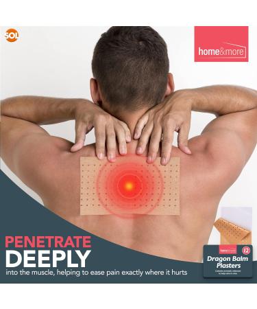 12pk Dragon Balm Plasters | Adhesive Heat Patches for Back, Neck, Shoulder & Muscle Pain | Knee Arthritis Relief | Self-Adhesive Heat Patch 15cm - Buy Online on GoSupps.com