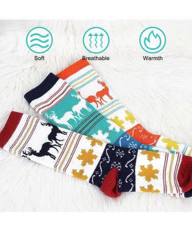 Kids Ski Socks 2/3 Pairs Knee-high Warm Thermals for 6-10 Yrs Boys Girls - Small Orange/Blue/Red - Buy Online on GoSupps.com