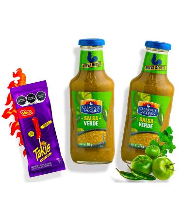Salsa Verde sharp sauce - (pack of 2) green sauce hot sauce set / tomatoes Chili sauce made of Mexico Clement Jacques Plus Takis Fuego Lollipop Salsa Verde Sharf Set - (Pack of 2) Green sauce hot sauce set / tomato chili sauce