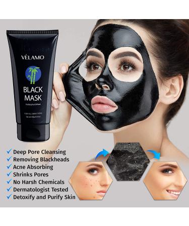 VELAMO Blackhead Remover Mask - Purifying Charcoal Peel Off Mask for Deep Cleansing - 60g - Buy Online on GoSupps.com