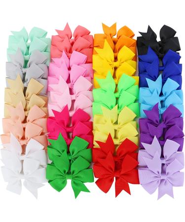 40-Piece 3 Inch Grosgrain Ribbon Pinwheel Hair Bows with Alligator Clips for Girls, Babies, Toddlers - Boutique Accessories, Teens Gifts - Pairs - Buy Online on GoSupps.com