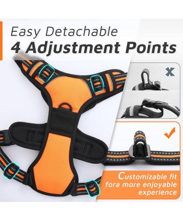 Adjustable No Pull Dog Harness - Padded Front Puppy Vest with Handle - Reflective Breathable Mesh for Outdoor Adventures - Comfort Control - Orange (1 Pack) - Buy Online on GoSupps.com