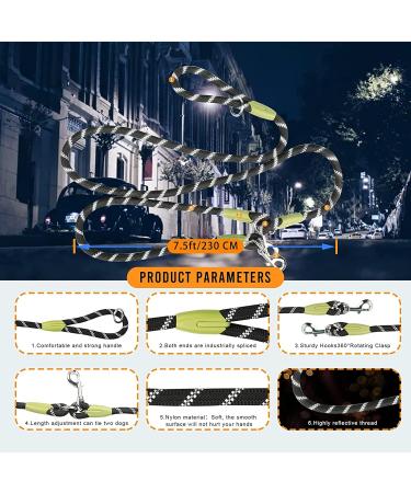 Hands-Free Dog Leash for Large Dogs - 220cm Reflective Crossbody Leash for Jogging & Running - Perfect for Medium & Small Dogs - Black - Buy Online on GoSupps.com