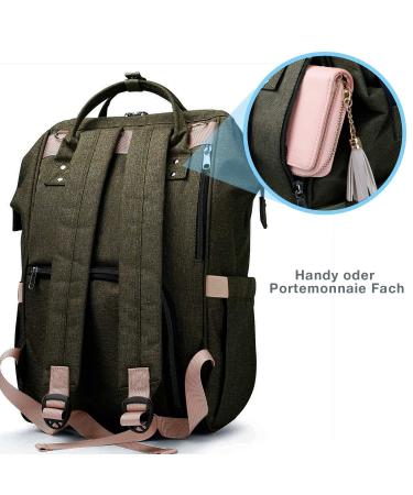 Pomelo Stylish Baby Diaper Backpack - Water-Repellent Large Capacity Olive Green - Functional & Trendy Diaper Bag for Parents - Buy Online on GoSupps.com
