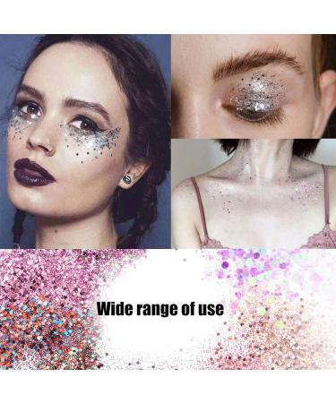 DazSpirit 12 Colors Holographic Glitter Powder - Festival Glitter for Face, Body, Nails - Arts & Crafts Accessory Set - Buy Online on GoSupps.com