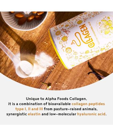 Alpha Foods Vanilla Collagen Powder with Hyaluronic Acid 400g - Premium Bovine Type I II III Peptides for Women - 8 Essential Amino Acids - Vanilla Flavor - Buy Online on GoSupps.com