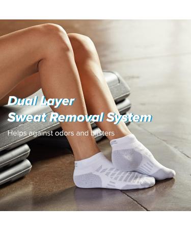 R-Gear Drymax Low Cut Running Socks 3 Pack - Men and Women | Breathable Moisture Control, Anti-Blister | White, Medium Cushion Large - Buy Online on GoSupps.com