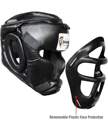 Farabi Sports Head Guard - Front Bar Grill Guard for Krav Maga & Kickboxing - Black L | International Shipping Available - Buy Online on GoSupps.com