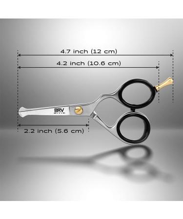 BRV MEN German Steel Rounded-Tip Scissors 10.6cm - Professional Grooming Scissors for Beard, Moustache, Nose, and Ear Hair Trimming - 100% Stainless Steel (Silver) - Buy Online on GoSupps.com