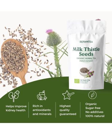 Milk Thistle Tea Organic 200g (100 Cups) | Milk Thistle Seeds Loose Leaf Herbal Tea | Silybum Marianus REPLANTEA - Buy Online on GoSupps.com
