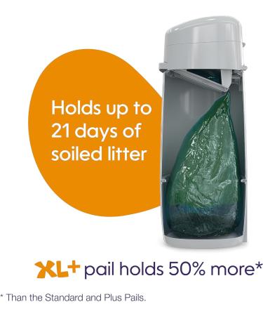 Litter Genie XL+ Pail Ideal for multi cat homes - Includes one Jumbo 24ft cat Litter Bags Refill Scoop and Scoop Holder - Buy Online on GoSupps.com