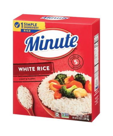 Minute White Rice, Instant White Rice for Quick Dinner Meals, 72-Ounce Box 72 Ounce (Pack of 1)
