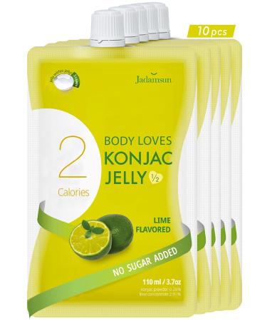 Jadamsun Body Loves Konjac Jelly (Calamansi Lime, 10pc). Low Calorie Smoothie with Zero Sugar. Healthy Korean Food.