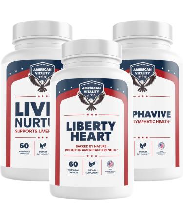 AMERICAN VITALITY Liberty Heart & Liver Nurture & Brain Bundle