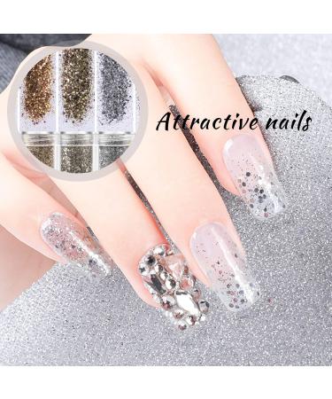 5 Set Holographic Chunky Glitter Nail Sequins for Body, Face, Hair - Gold & Silver Shades - Buy Online on GoSupps.com