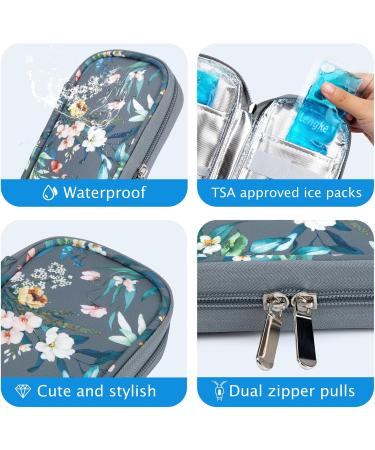 Youshares Insulin Cooling Bag with 2 Cooling Packs - Diabetic Pocket for Safe Storage Travel PEN Cool Box | Gray Camellia - Best Diabetes Accessories - Buy Online on GoSupps.com
